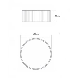 Plafon Redondo Madeira 80cm - Imbuia - Bivolt - 2