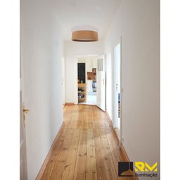 Plafon Redondo Madeira 80cm - Freijó - Bivolt - 4