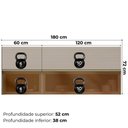 Ver imagem 3 de Cozinha Modulada 8 Pecas 370 Cm Vidro Dp3701 Nogueira Nude Prime Demartez