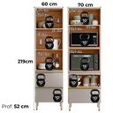 Ver imagem 5 de Cozinha Modulada 8 Pecas 370 Cm Vidro Dp3701 Nogueira Nude Prime Demartez