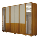 Ver imagem 1 de Guarda Roupa Casal com Espelho 100% MDF 6 Portas 6 Gavetas 276cm Urban Cinamomo/Off White - Leifer