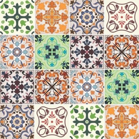 Kit com 2 Adesivos Azulejo Português - 8 Desenhos - Modelo a