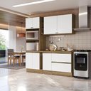 Ver imagem 1 de Armário de Cozinha Compacta 100% Mdf 205cm Nogueira/branco Celeste Kappesberg