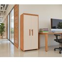 Ver imagem 2 de Sapateira Multiuso Atenas Mdf com Chave Armário Organizador Pés Madeira 2 Portas:nature/off White