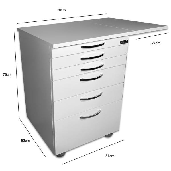 Mesa de Apoio Odontológico com 5 Gavetas -funcional e Prática - 2