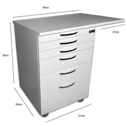 Mesa de Apoio Odontológico com 5 Gavetas -funcional e Prática - 2