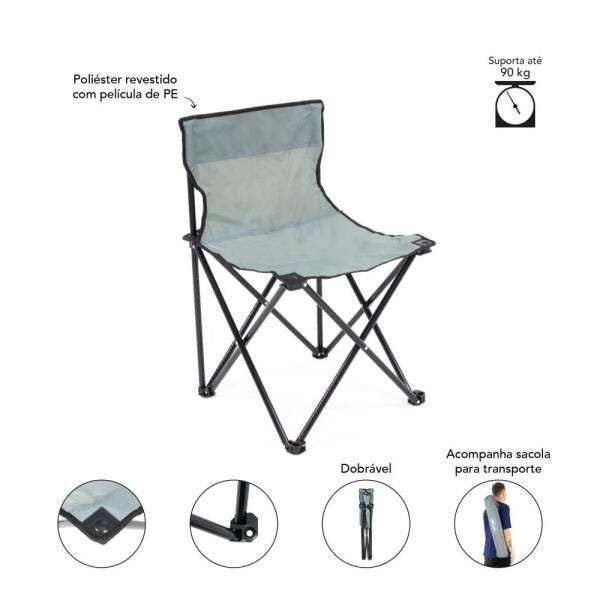 Cadeira Dobrável Camping Pesca Premium Camuflada Cinza Bel