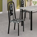 Ver imagem 2 de Cadeiras para Sala de Jantar 6 Unidades Lara Preto/Floral