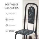 Ver mais imagens de Cadeiras para Sala de Jantar 6 Unidades Lara Preto/Floral