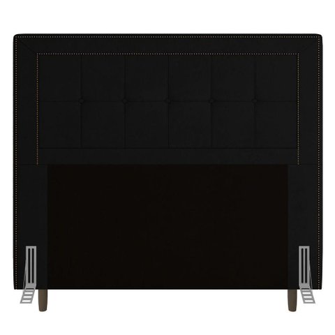 Cabeceira Box King Size 195cm com Tachas e Frame Preto