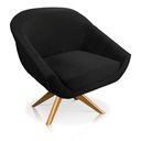 Ver imagem 6 de Poltrona Veludo Preto Base Maderia