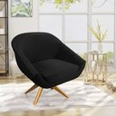 Ver imagem 7 de Poltrona Veludo Preto Base Maderia