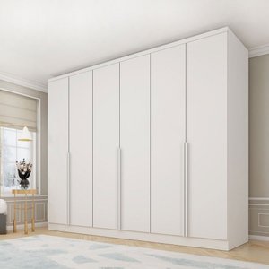 Guarda-roupa Casal Cataguases 6 Portas 4 Gavetas Neve - Tcil Móveis