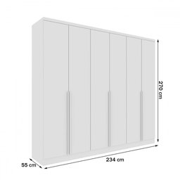 Guarda-roupa Casal Cataguases 6 Portas 4 Gavetas Neve - Tcil Móveis - 4