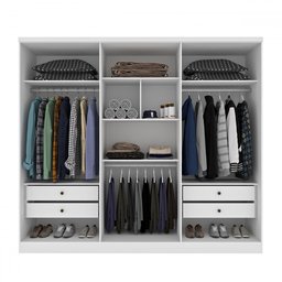 Guarda-roupa Casal Cataguases 6 Portas 4 Gavetas Neve - Tcil Móveis - 3