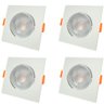 Kit 4 Spot Led Embutir Olho de Boi 5w 6500k Direcionável Quadrado Branco Frio - 1
