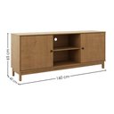 Ver imagem 3 de Rack para Tv 65 Pol 2 Portas Madeira Macica Taeda 160 Cm 1961 Freijo Festra