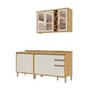 Ver imagem 3 de Cozinha Modulada Compacta 3 Peças 7 Portas e 3 Gavetas 100% MDF 200cm Barbados Espresso Móveis Bege/Amêndoa/Off White