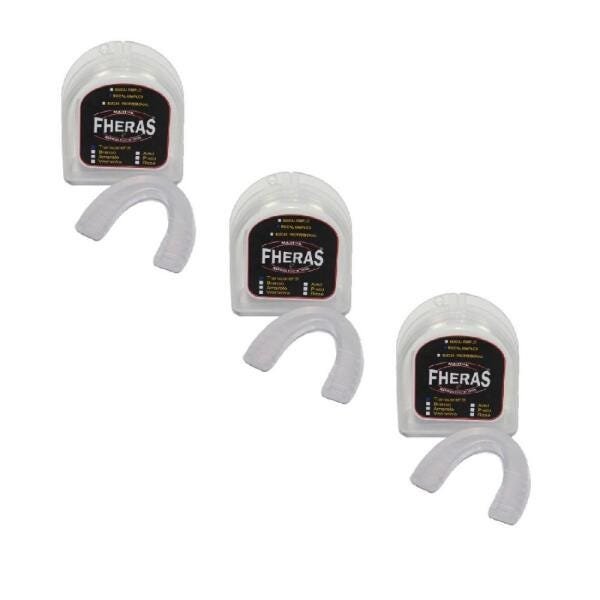 3 Protetor Bucal Anti Bruxismo Silicone Universal Fheras - 2