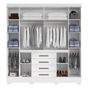 Ver imagem 3 de Guarda Roupa Casal Nápole 2045149 e Armário Multiuso 2000191 e Cômoda Londres Branco - Aramóveis