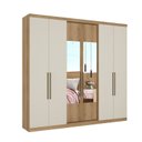 Ver imagem 2 de Guarda-Roupa Casal 6 Portas 4 Gavetas com Espelho 238x47x231cm Passione Off White Capuccino/Off White