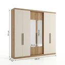 Ver imagem 3 de Guarda Roupa Casal com Espelho 6 Portas e 4 Gavetas 238 x 231cm Passione Ultra Yescasa Capuccino/Off White