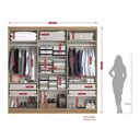 Ver imagem 3 de Guarda-Roupa Casal 6 Portas 4 Gavetas com Espelho 238x47x231cm Passione Off White Capuccino/Off White