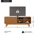 Ver imagem 4 de Rack para TV até 70 Polegadas Crjcm-RCK006 168cm MDP MDF 1 Porta de Correr 4 Nichos Marrom