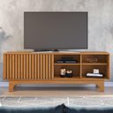 Ver imagem 1 de Rack para TV até 70 Polegadas Crjcm-RCK006 168cm MDP MDF 1 Porta de Correr 4 Nichos Marrom