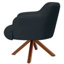 Ver imagem 3 de Poltrona Decorativa Giratória Base Giromad Madeira Jade C-465 Linho Chumbo - Domi