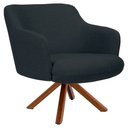 Ver imagem 1 de Poltrona Decorativa Giratória Base Giromad Madeira Jade C-465 Linho Chumbo - Domi