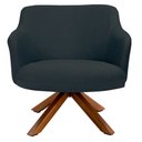 Ver imagem 2 de Poltrona Decorativa Giratória Base Giromad Madeira Jade C-465 Linho Chumbo - Domi
