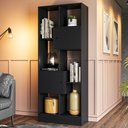 Ver imagem 2 de Estante Livreiro Multiuso 2 Portas 6 Nichos 73cm Hub Q01 Preto Fosco - Mpozenato