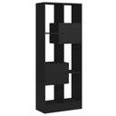 Ver imagem 1 de Estante Livreiro Multiuso 2 Portas 6 Nichos 73cm Hub Q01 Preto Fosco - Mpozenato