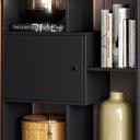 Ver imagem 3 de Estante Livreiro Multiuso 2 Portas 6 Nichos 73cm Hub Q01 Preto Fosco - Mpozenato