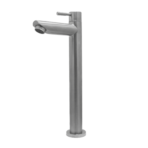 Torneira  Inox Escovado Lavatório Banheiro Bancada Bica Alta Luxo 1/4 v Lavabo