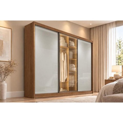 Guarda Roupa Casal Londres 3PTS 1VD 4g Fendi N. Horizonte