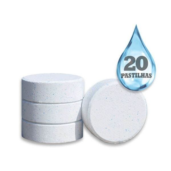 Pastilha De Cloro Kit 20 Unidades 200g Para Piscina Limpeza - 1