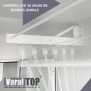 Ver imagem 5 de Varal de Parede Individual 130cm x 08 Varetas - em Alumínio Branco
