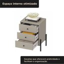 Ver imagem 4 de Cômoda de Cabeceira 3 Gavetas com Pintura UV e Pés em Metal 49x62x38cm Taupe