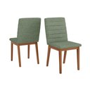 Ver mais imagens de Conjunto: Mesa Sala Jantar Itália Tampo Madeirado C/ Vidro Curvo 136x136cm e 8 Cadeiras Sofia Cedro