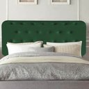 Ver imagem 1 de Painel Estofado Luxo Capitonê Brenda 140cm Casal para Cama Box Suede Verde Musgo - Gat Magazine