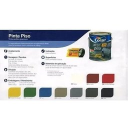 Tinta Coral Pinta Piso/parede/teto/muro 18 Litros Escolha a Cor..:verde - 1