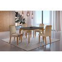 Ver imagem 1 de Sala de Jantar Mesa Liz 120cm Mdf Canto Reto e 4 Cadeiras Athenas Moderna