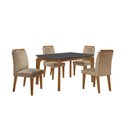 Ver imagem 2 de Sala de Jantar Mesa Liz 120cm Mdf Canto Reto e 4 Cadeiras Athenas Moderna