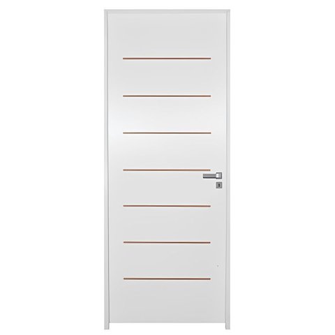 Porta de Madeira Semi-Oca Primer Cristal Frisada BAT11 cm Eco Fech Exter Modena-210x92 Lado Esquerdo