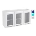 Ver imagem 3 de Módulo Cozinha Telasul Topázio Armário 3 Portas c/ Vidro Branco/Preto