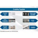 Ver imagem 2 de Módulo Cozinha Telasul Topázio Armário 3 Portas c/ Vidro Branco/Preto