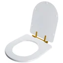 Ver imagem 2 de Assento Sanitário Carrara Branco Para Vaso Deca Com Ferragem Dourada