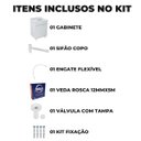 Ver imagem 2 de Gabinete Para Banheiro Com Lavatório Branco 02 Portas + Fita Veda Rosca